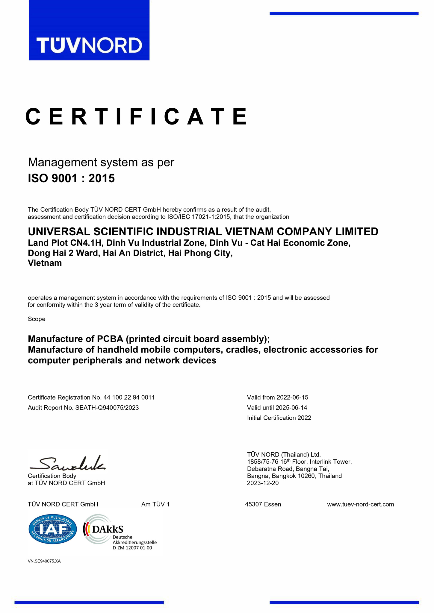 Universal Scientific Industrial